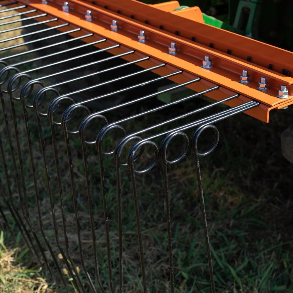 Titan Attachments 3 Point Pine Straw Needle Rake, Category 1 Tractors, Coil Spring Tines, Drag-Behind Landscape (Rake Width: 6')