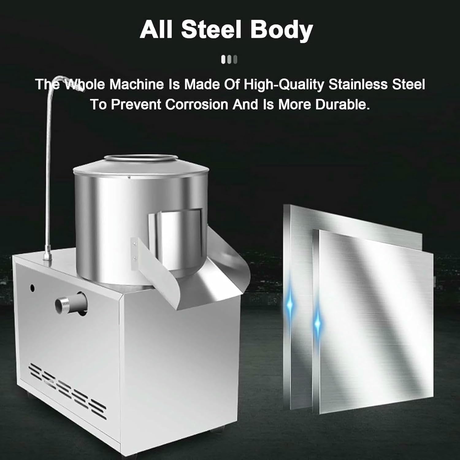 Electric Peeler, Electric Potato Peel, 1100 W/1500 W, Automatic, with Cleaning Function, Suitable for Ginger and Sweet(400Kg/H)