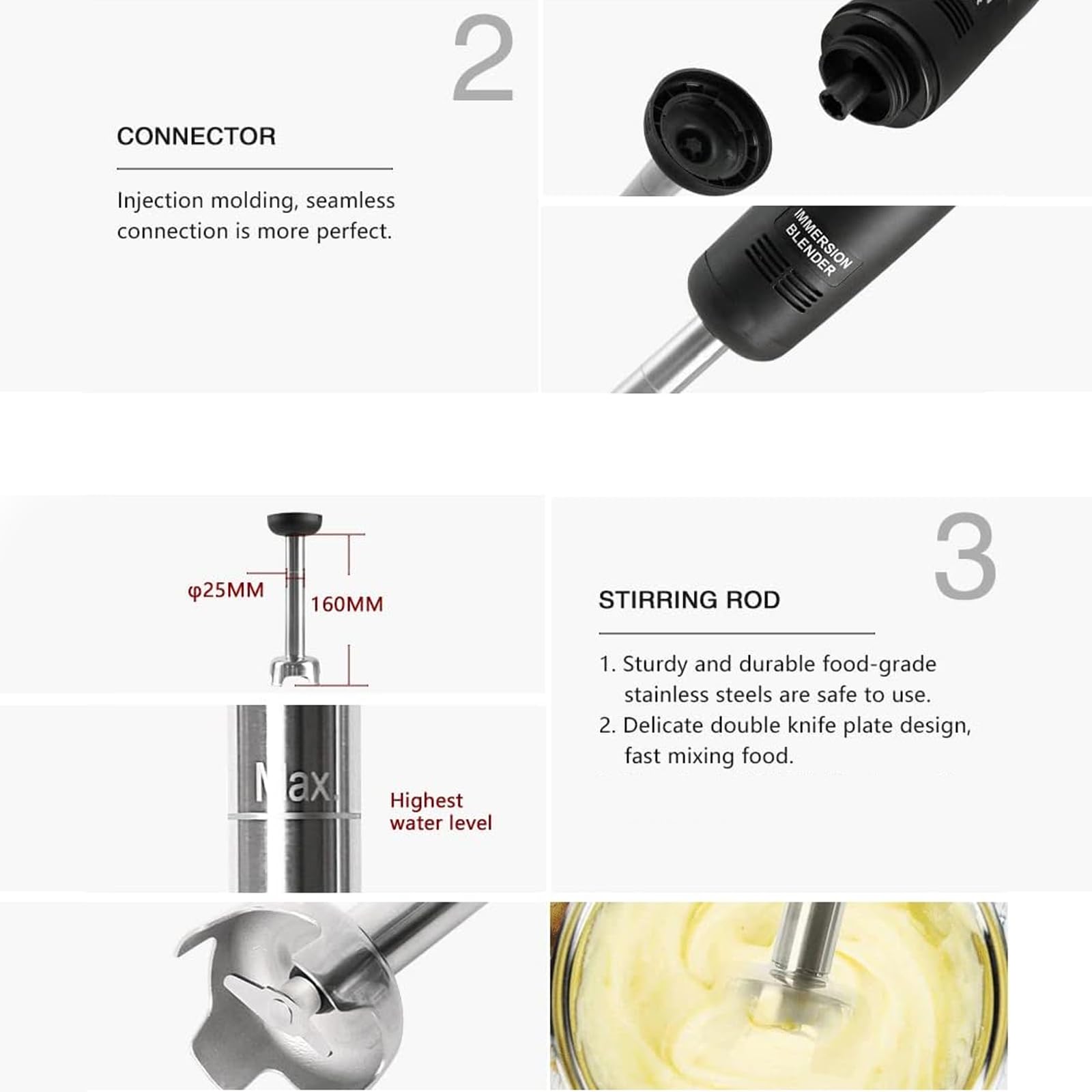 Frullatore A Immersione Professionale, Robusto, Da 220 W, Elettrico, Portatile Con Blocco Di Sicurezza, Ideale Per Grandi Quantità Di Zuppe E Salse In Cucine Professionali.