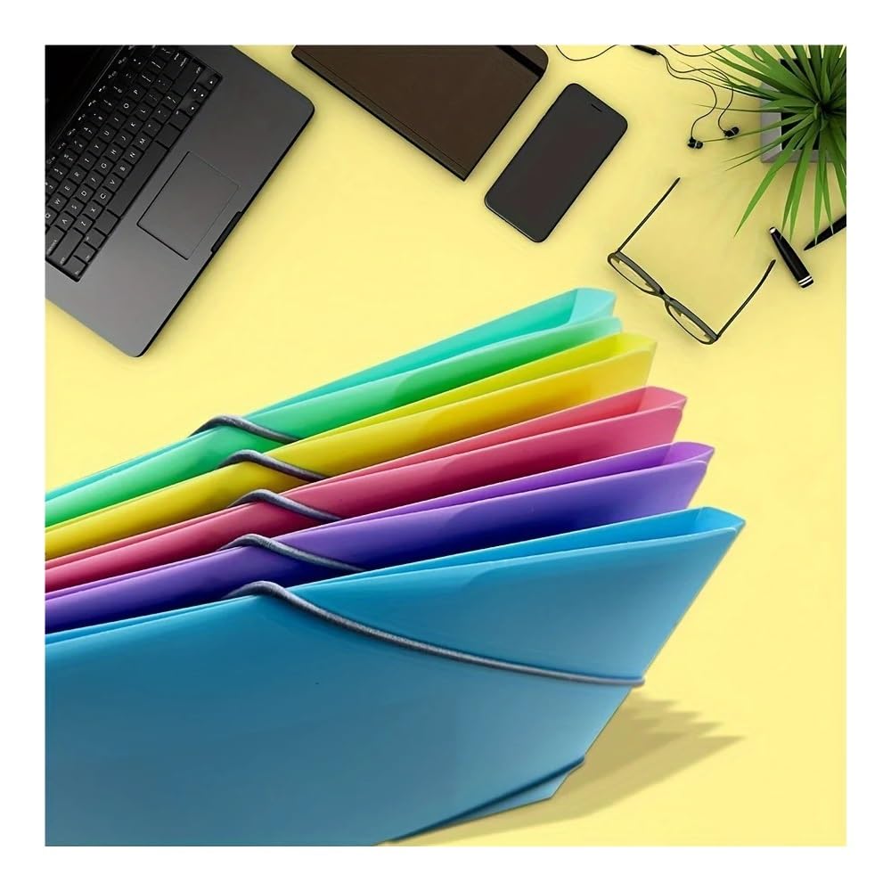 12 raccoglitori A4 per progetti da ufficio, con chiusura elastica, grande capacità, con cordoncino, tasca portadocumenti con coulisse (viola)