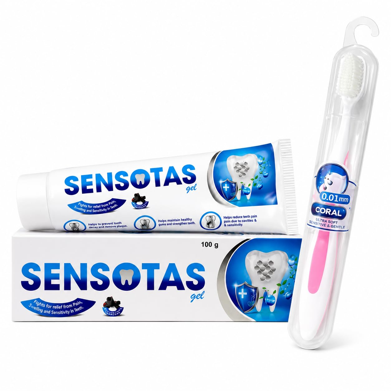 Sensotas Gel Toothpaste 100g with FREE 0.01mm Ultra Soft Toothbrush | Sensitive Teeth & Gum Care | Daily Oral Hygiene | Combo Pack-image-10