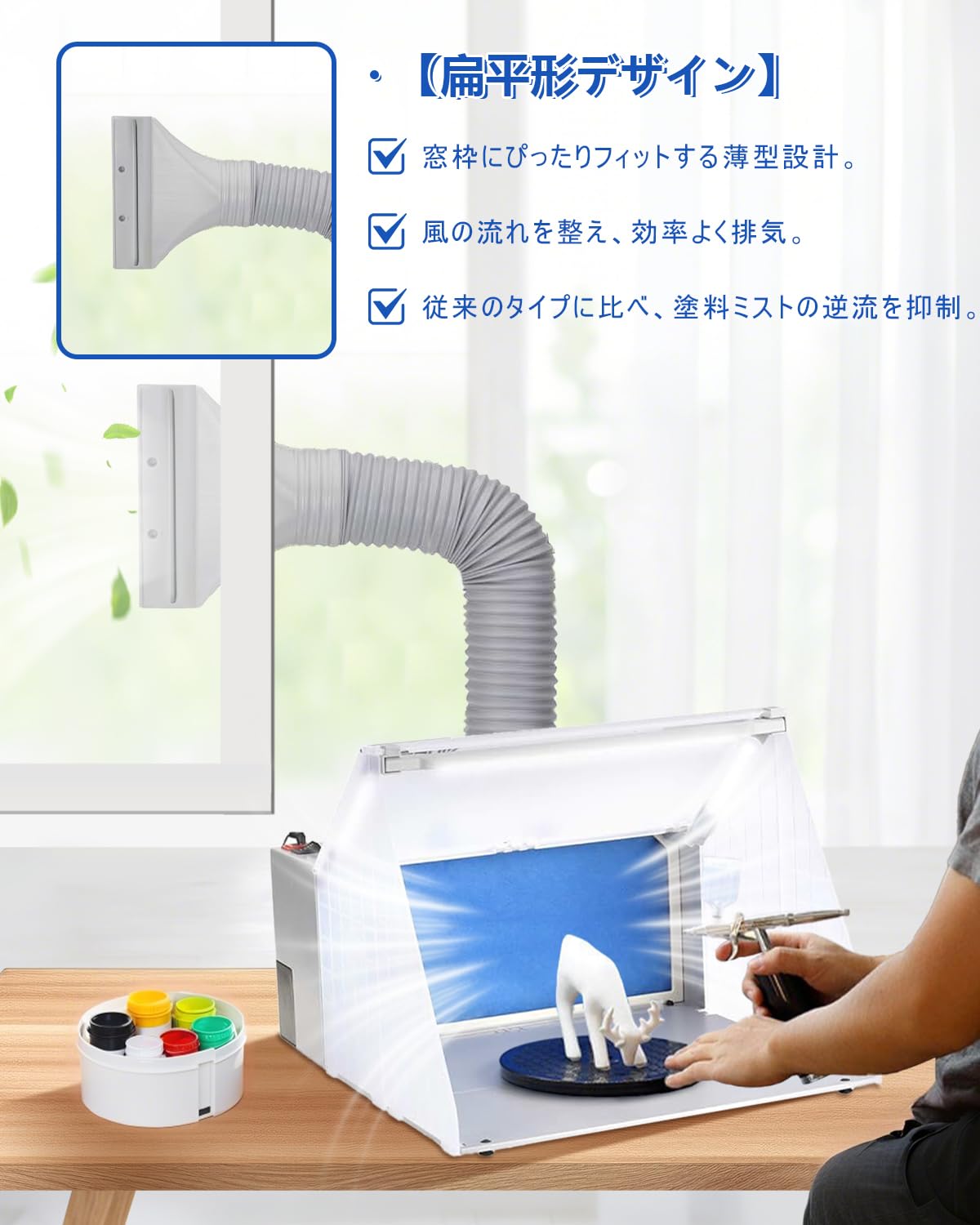 塗装ブース Amazon | Anesty 排気口アタッチメント 塗装ブース排気ダクト用