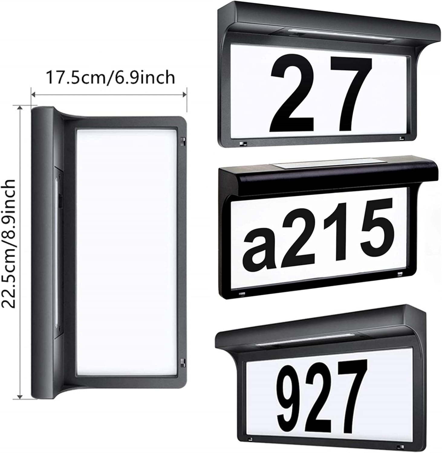 Wall lamp LED Solar Light Outdoor Wall Light House Number Light Address Sign Illuminate for Home Garden Door Plate Wall Lamp (Emitting Color : White)