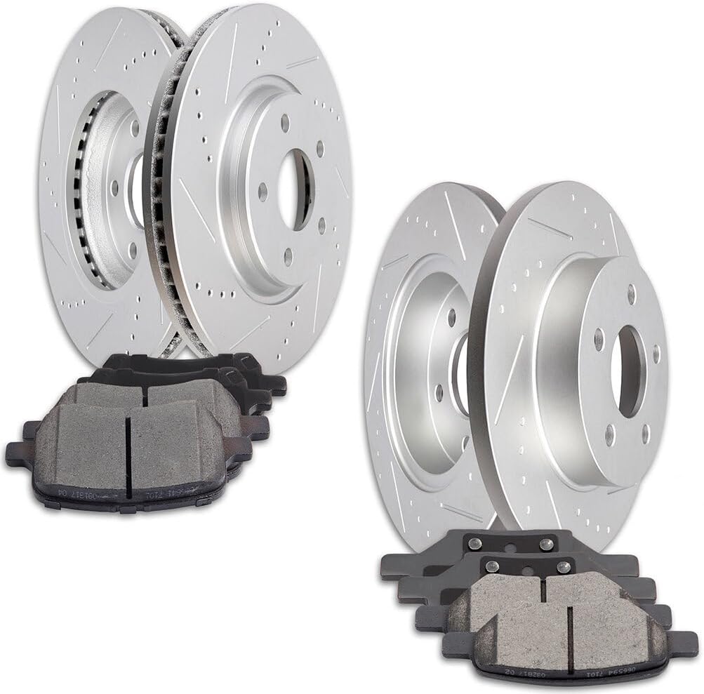 ECCPP 55093 55094 D1160 D1033 Front & Rear 4pcs Brake Rotors + 8pcs Pads Fit For Chevrolet Cobalt 2005-2008,For Chevrolet For Malibu 2004-2012,For Chevrolet HHR 2008-2010 Brake Kit