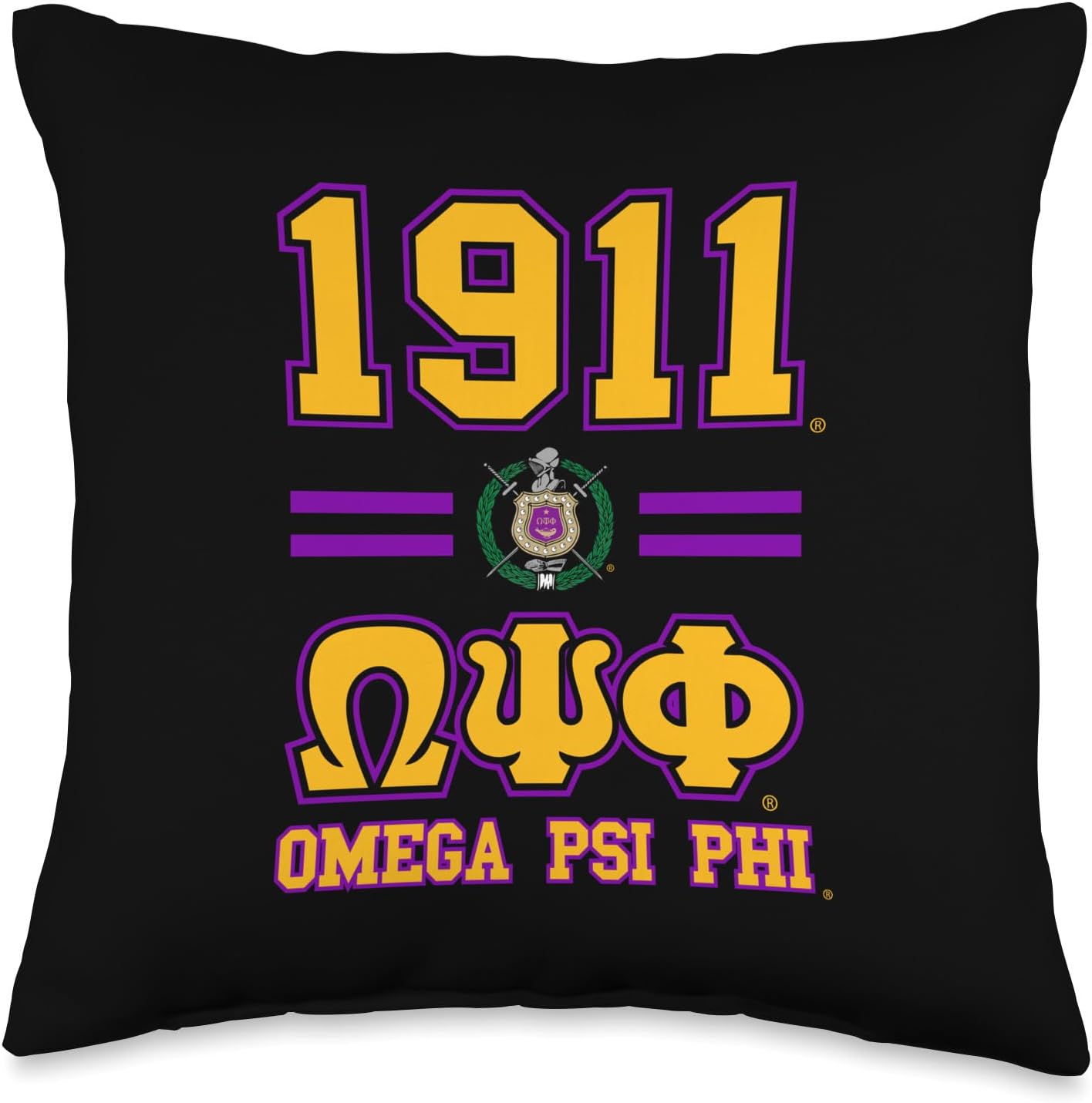 Omega Psi Phi Fraternity Paraphernalia, Omega Psi Phi Ques Throw Pillow