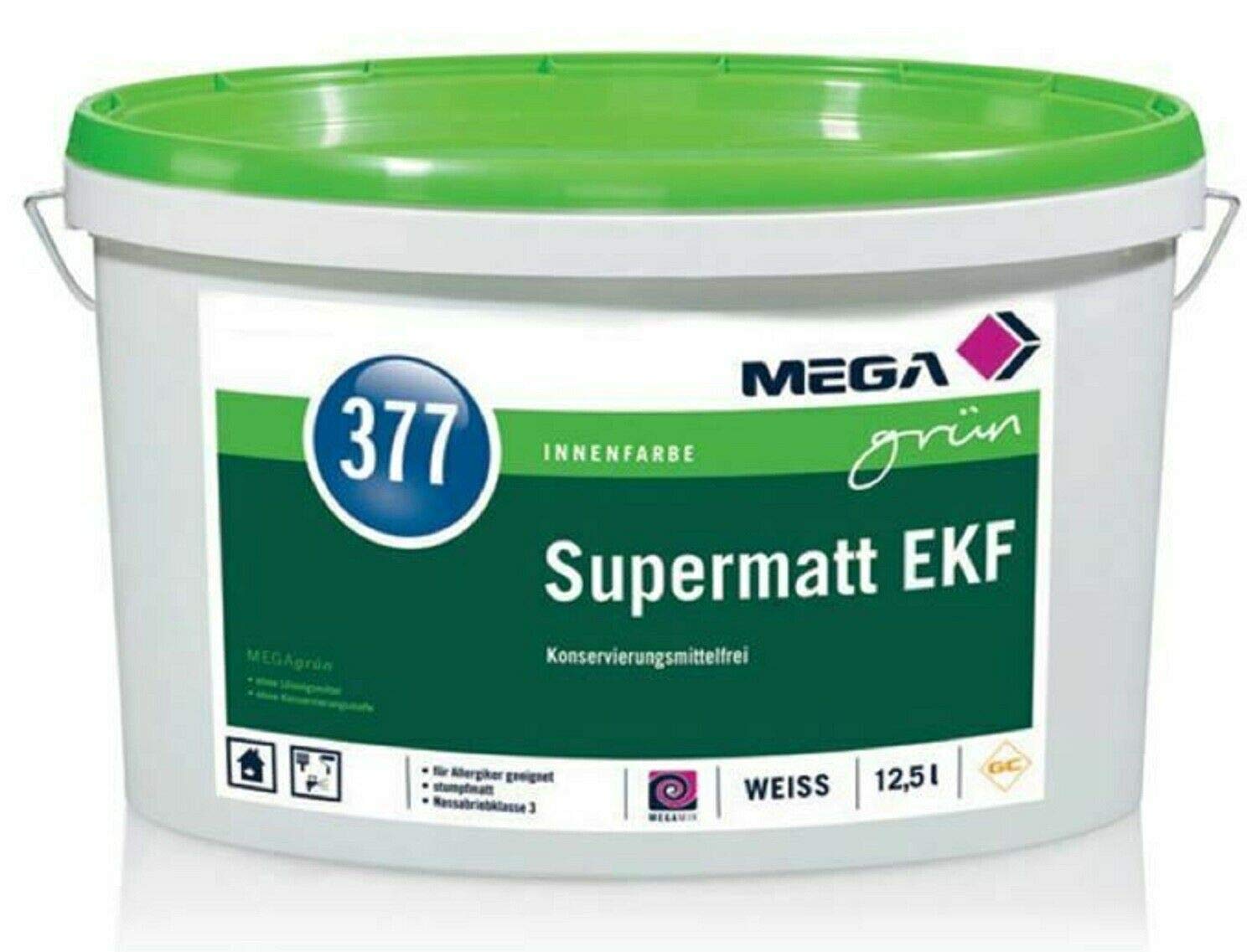 MEGA 377 Supermatt EKF weiß Innenfarbe Wandfarbe Innenwandfarbe 12,5 L