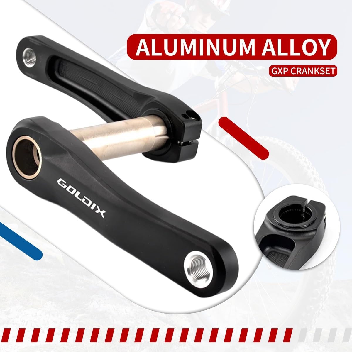 Bike Crank Arm Set 110/127/140/150/155/165mm Children's Bike Hollow Integrated Crankset Aluminum Alloy Left Right Crank Arm for Mountain Folding Bike