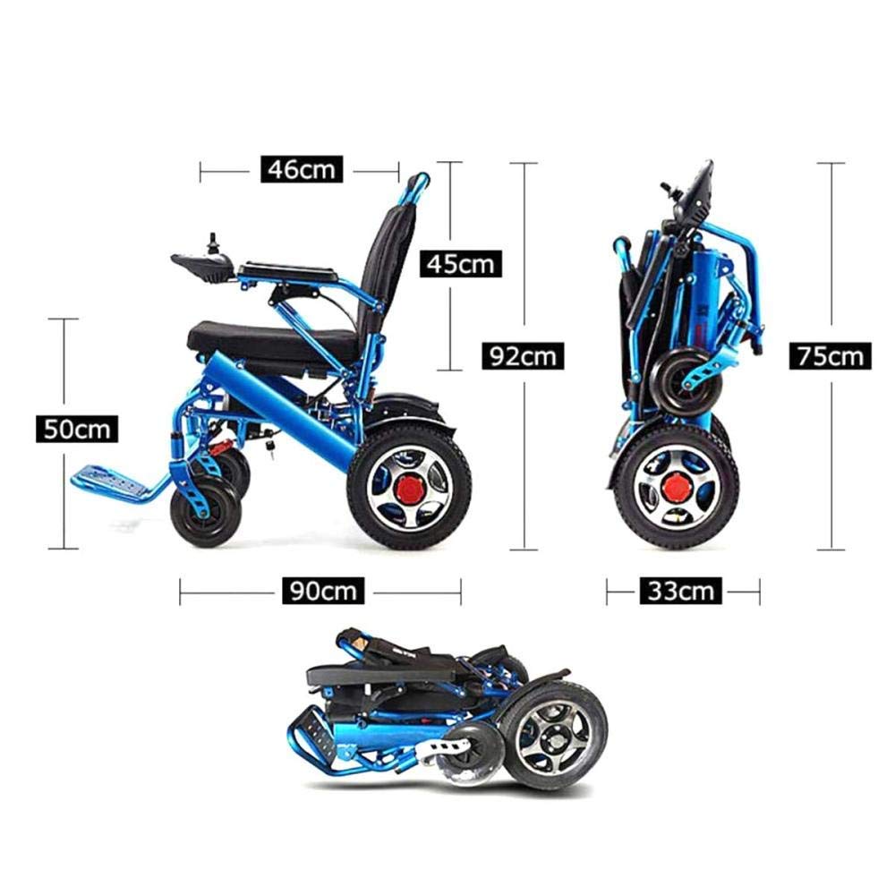 Sedia a rotelle Pieghevole Portatile, Sedia a rotelle per disabili Seniors per Auto Sedia a rotelle elettrica Sedia a rotelle Pieghevole in Alluminio Leggera, Blu