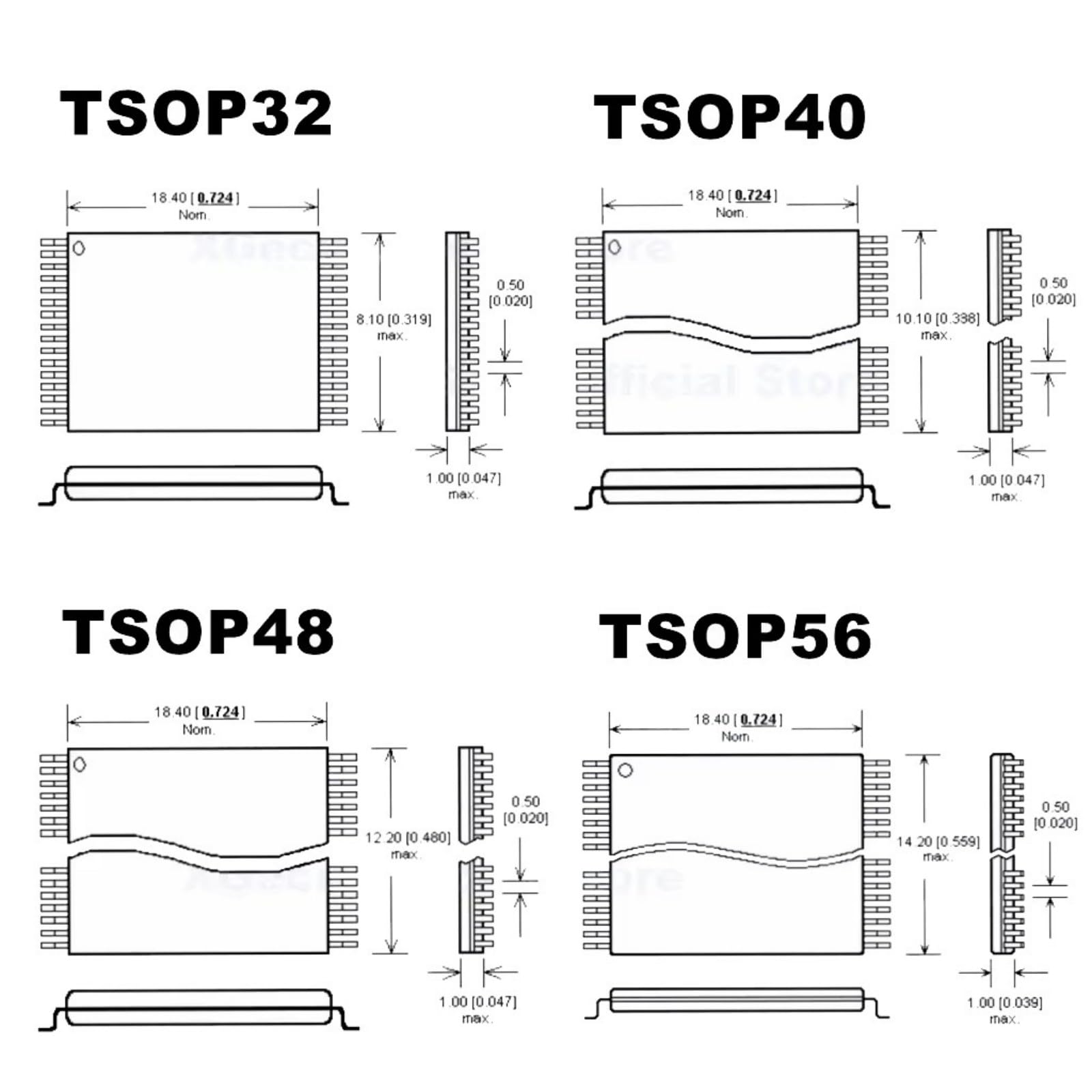 TSOPs Chip Adapter Ensemble per T76 Programmatore per Embeddeds Sistemi Sviluppatori Adattatore di Installazione Facile