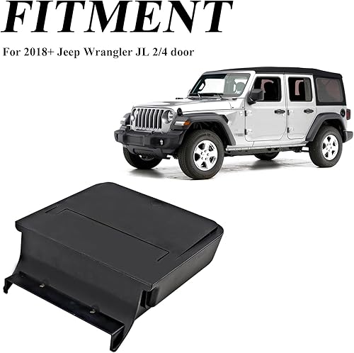 Miniatura 5 de Jeep Wrangler JL One-Touch Caja de consola de almacenamiento oculta, moderna caja de consola central, 6.77 x 6.16 x 1.81 pulgadas, color negro