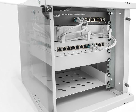 DIGITUS Network Cabinet – 10 Inches, 6U – Unassembled – Soho Pro – Grey