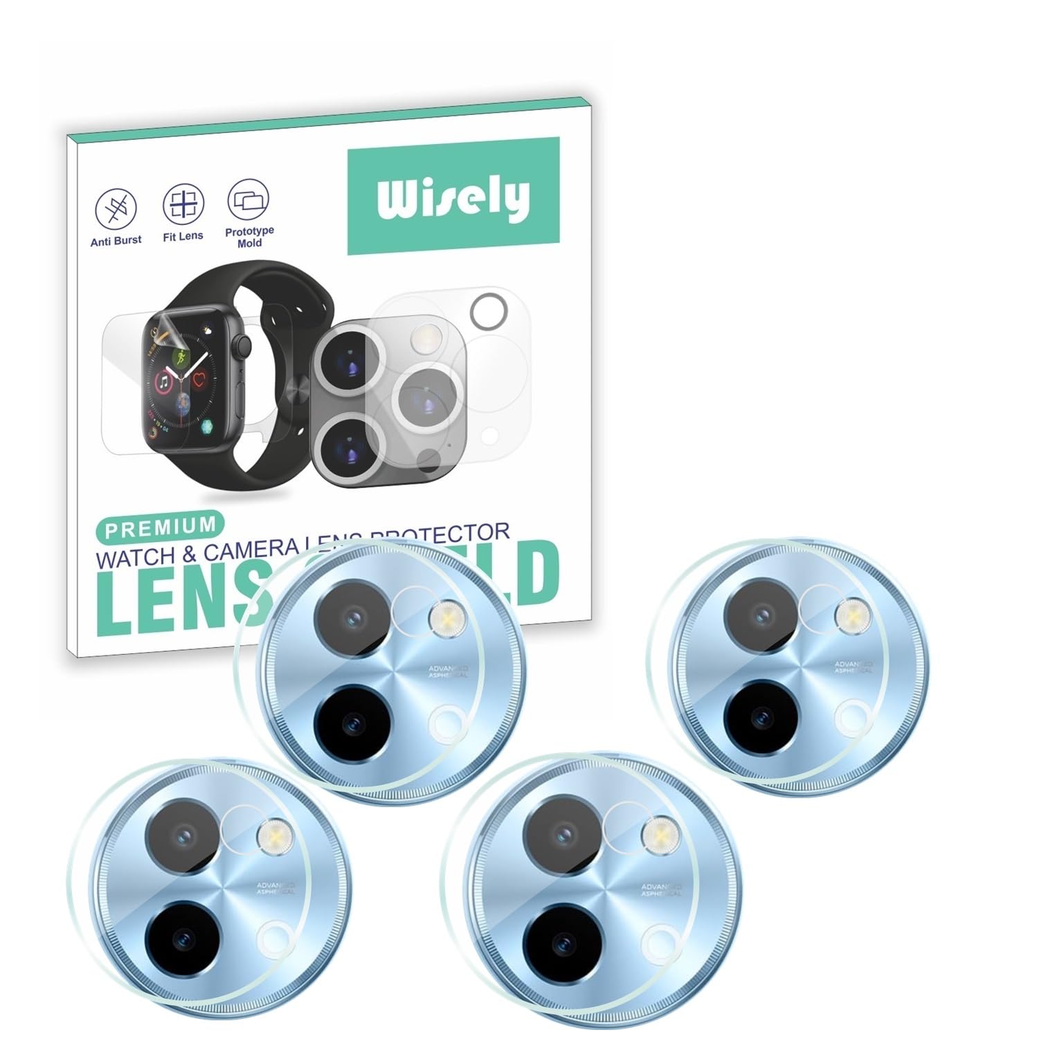 Wisely |Pack of 4pc| Vivo Y58 5G Camera Glass Guard Camera Lens Screen Protector for Vivo Y58 5G (B0D968R7KG) Amazon Price History, Amazon Price Tracker