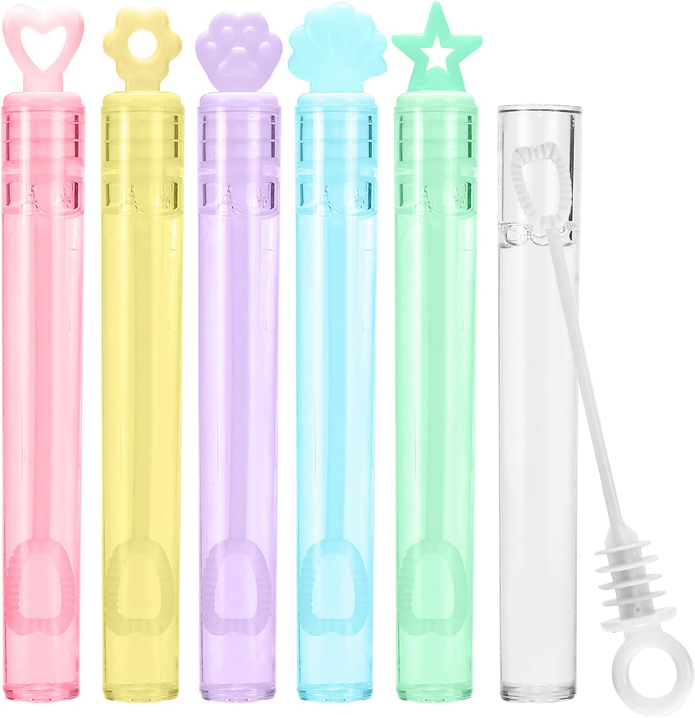 30 Pack Mini Bubble Wands(6 Style, 6 Colors), Bulk Bubble Party Favors, Goody Bags for Kid, Great Summer Outdoor Indoor Toys Gifts for Boy Girl, Valentine Christmas Party Supplies image 3 of 6 B0831GD7YH