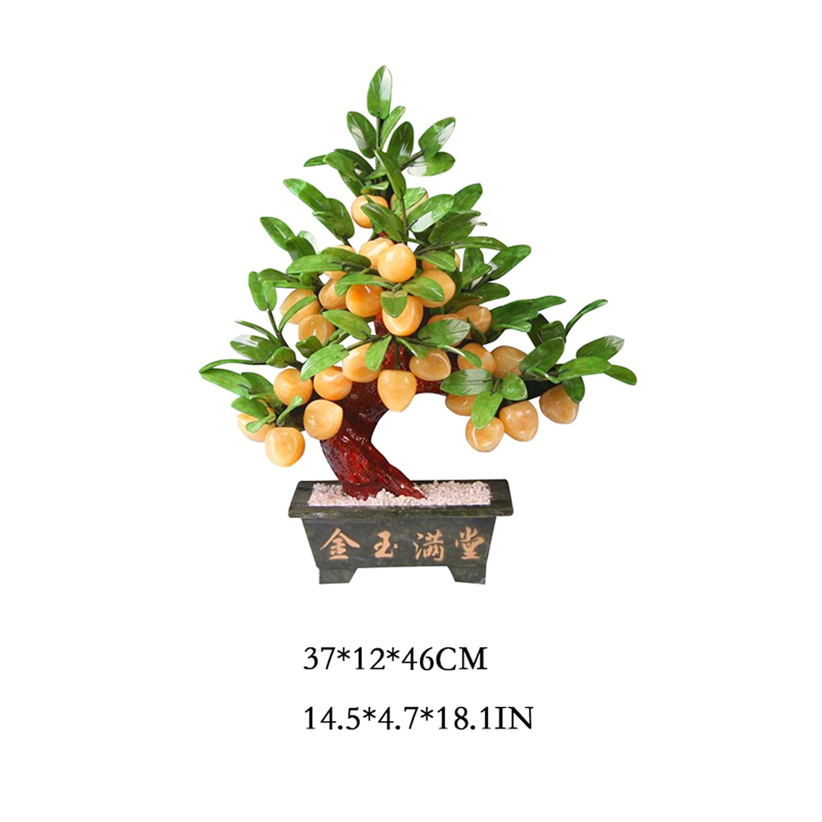 Plantas artificiales, árbol bonsái, plantas falsas, topacio, jade, melocotonero, árbol de jade artificial, longevidad, adornos de melocotón, decoración de árbol para el hogar, interior/exterior