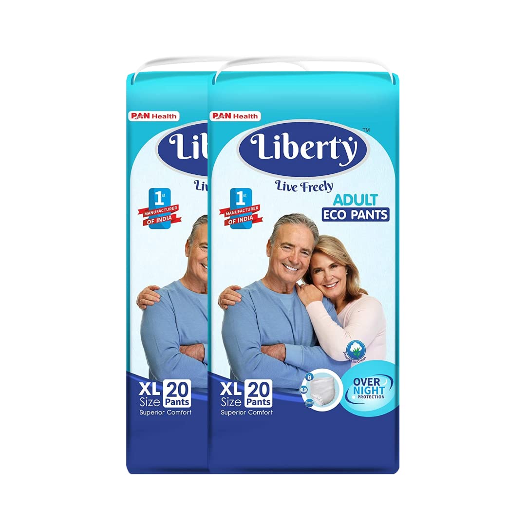 Liberty Eco Adult Diaper Pants,Extra Large (XL) 40 Count, Waist Size (96-165cm | 38-65 inches), Unisex, High Absorbency, Leak Proof, Overnight Protection, Pack of 2, 20 Count/Pack (B084CQ6KMC) Amazon Price History, Amazon Price Tracker