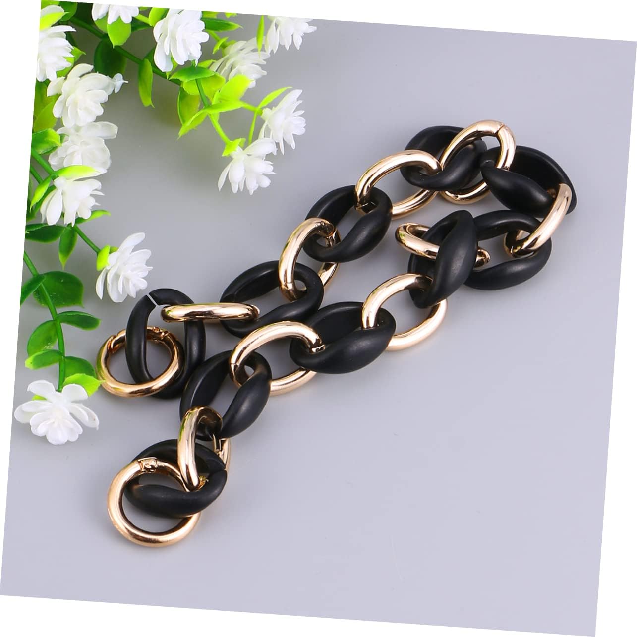 Fashion Bag Chain Replacement for Shoulder Purse, Acrylic Alloy Black image 3