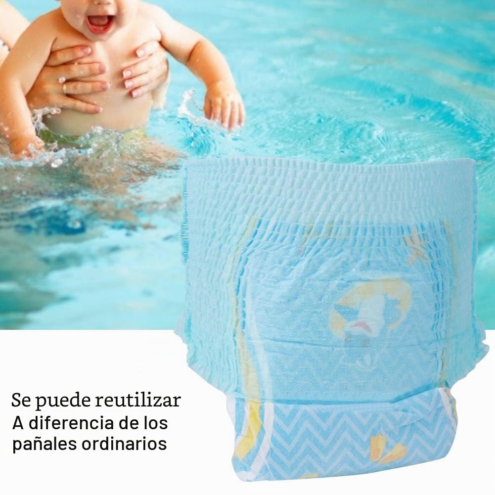 Pañales de baño reutilizables para bebé y niña, ajustable, pañales lavables impermeables y lavables, talla única, traje de baño, conjunto de baño para 0-3 años, 3 unidades (XXL 15 kg above)