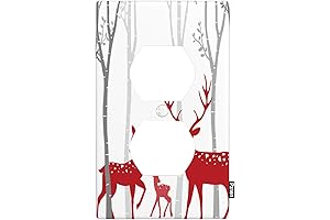 Deer Birch Tree Christmas Light Outlet Cover