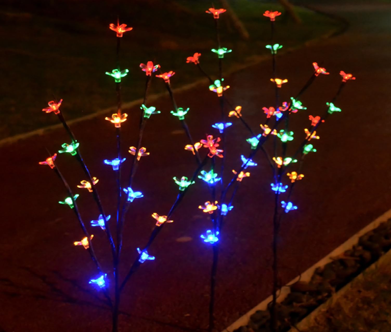 GIGAWATTS GW-901 20 LED Solar Flower Light BIS Approved Water Resistant Outdoor Landscape Cherry Blossom Lamp Garden Decorative with Battery & Panel for Lawn Pathway (Pack of 1, Multicolour) (B0CXN1YVM8) Amazon Price History, Amazon Price Tracker