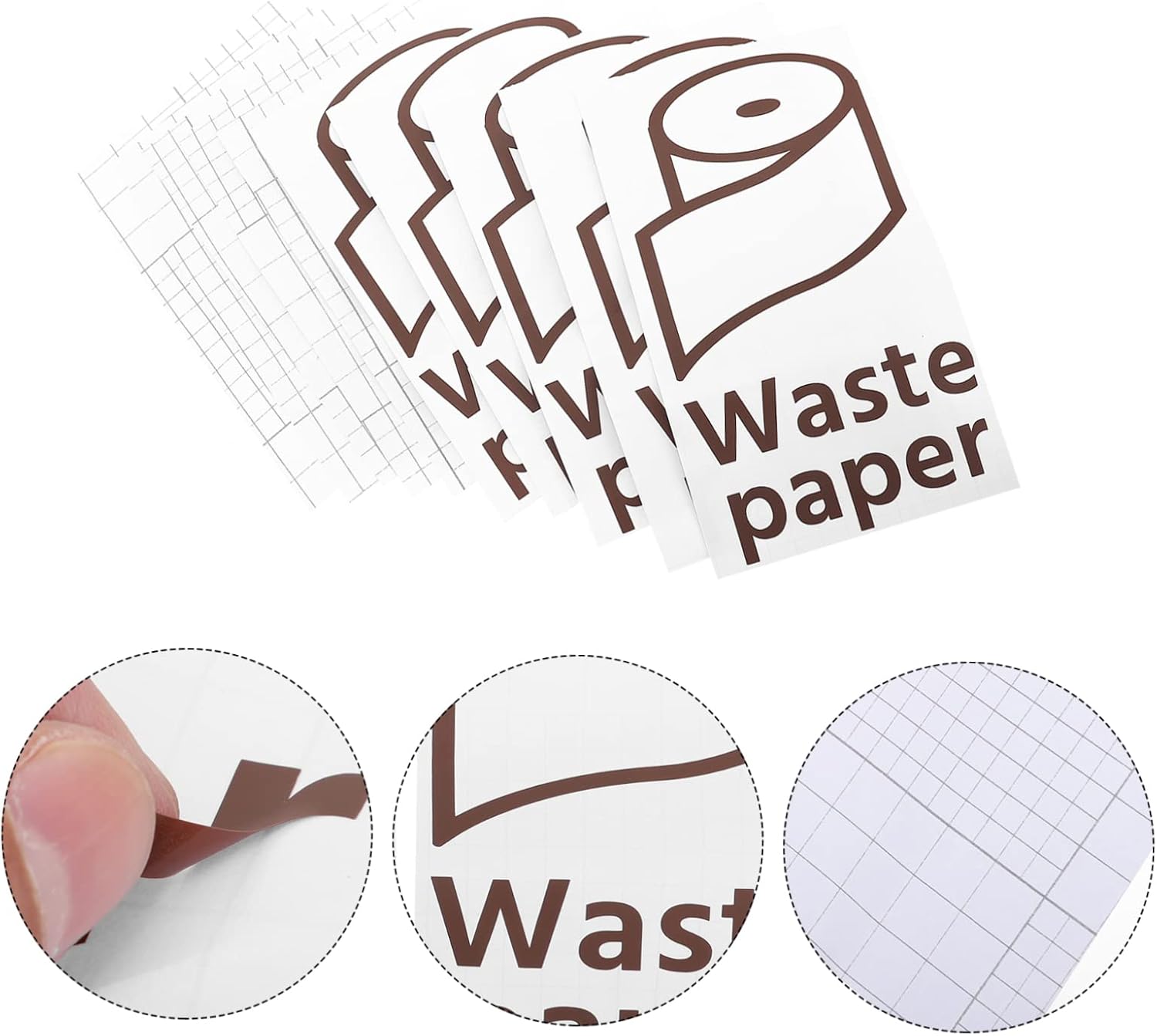 SHINEOFI 5pcs Garbage Sorting Stickers Waste Paper Sign Adhesive Trash Can Label Sticker