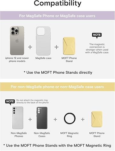 Miniatura 7 de MOFT Soporte magnético para cartera compatible con iPhone 171615141312, ajuste de ángulo y soporte de teléfono compatible con MOVAS Magsafe, color