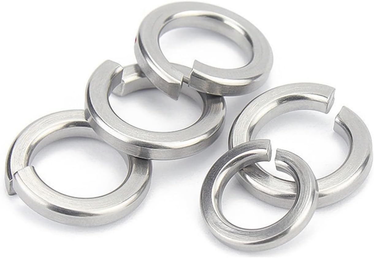 CREAP 10/50/ 100pcs Spring Split Lock Washer Elastic Gasket M1.6 M2 M2.5 M3 M4 M5 M6 M8 M10 M12 M16 M24 A2 Stainless Steel(M18,100Pcs)