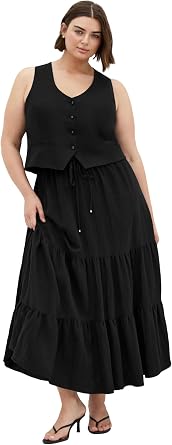 تنورة نسائية مقاس كبير من City Chic - Breezy Tier