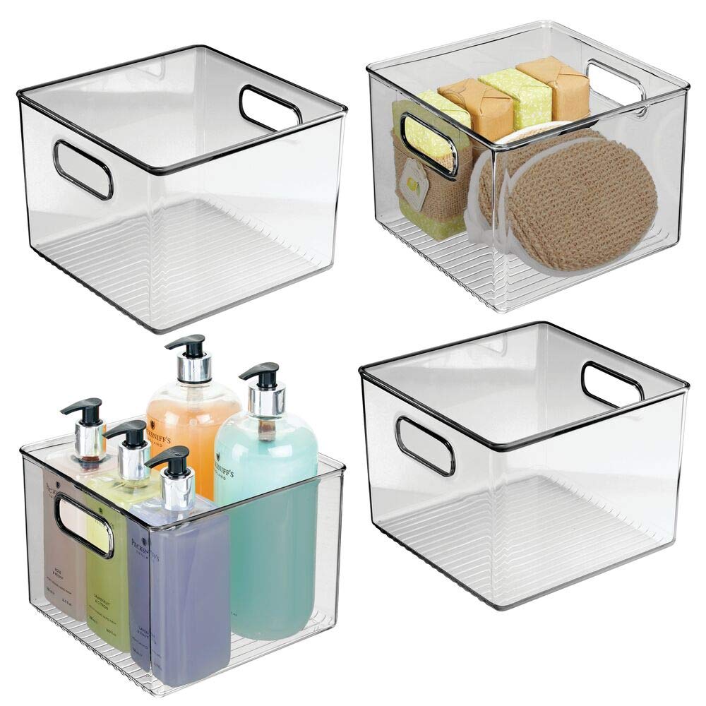 mDesign Storage Bins with Builtin Handles for Organizing Hand Soaps