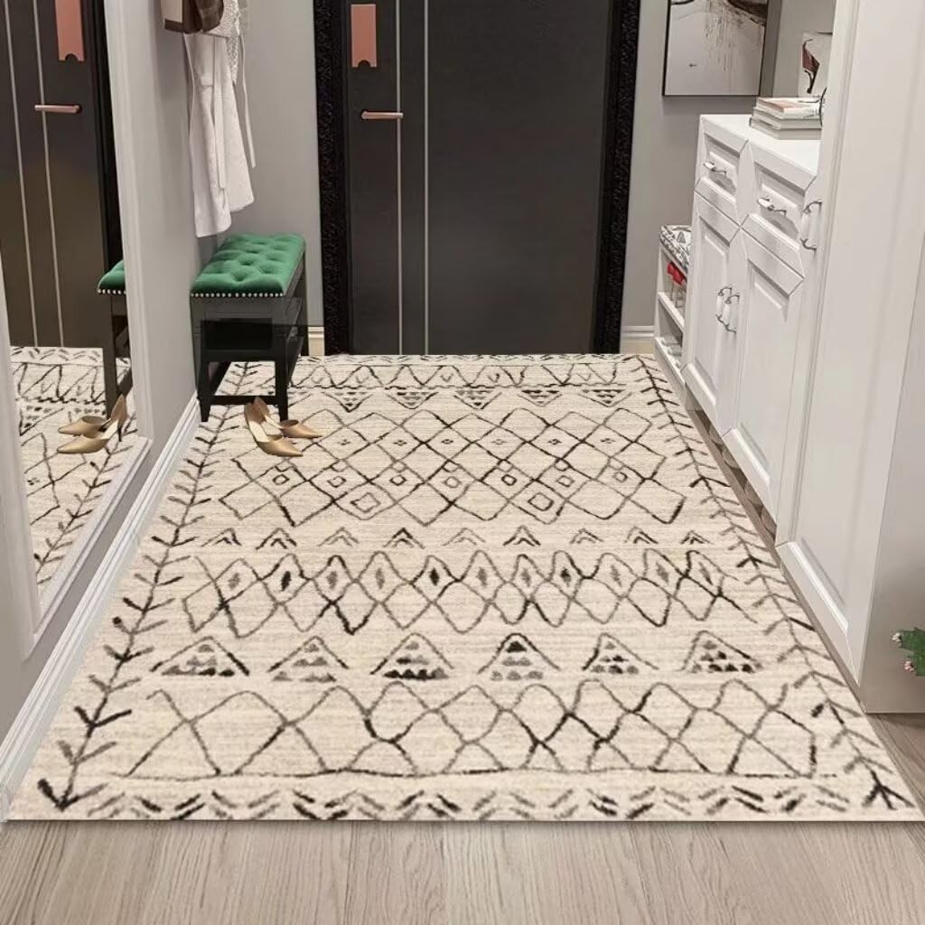 Tapis de salon moderne et lavable multicolore pour intérieur et extérieur 80x140 cm