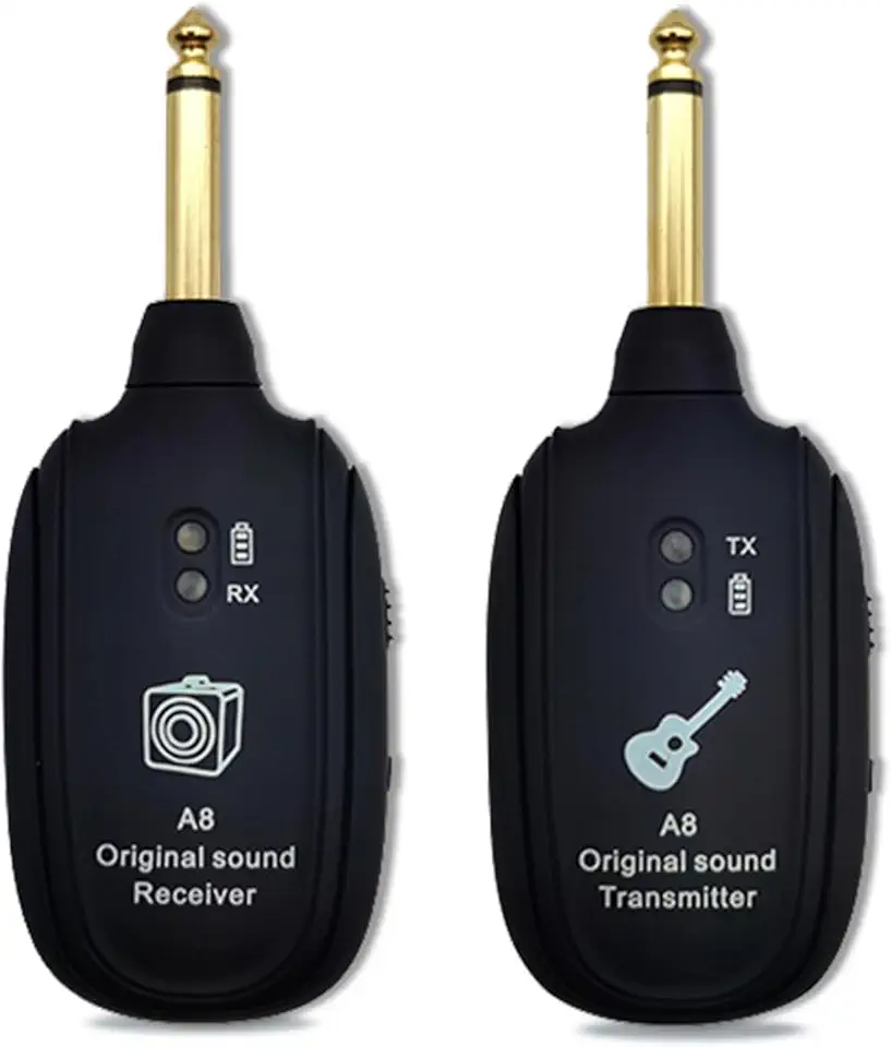 Transmissor sem fio Guitarra, Captador Transmissor e Receptor do Sistema, Canal UHF para Guitarra Elétrica, Amplificador Baixo áudio sem fio (para todos os violões)