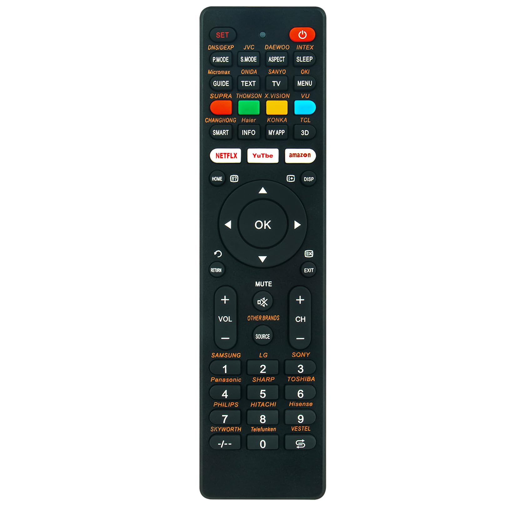 Universal Remote Control Commander Compatible with Sony Samsung Philips LG Toshiba Panasonic Hitachi Sharp Hisense Skyworth Telefunken Vestel LCD LED TV