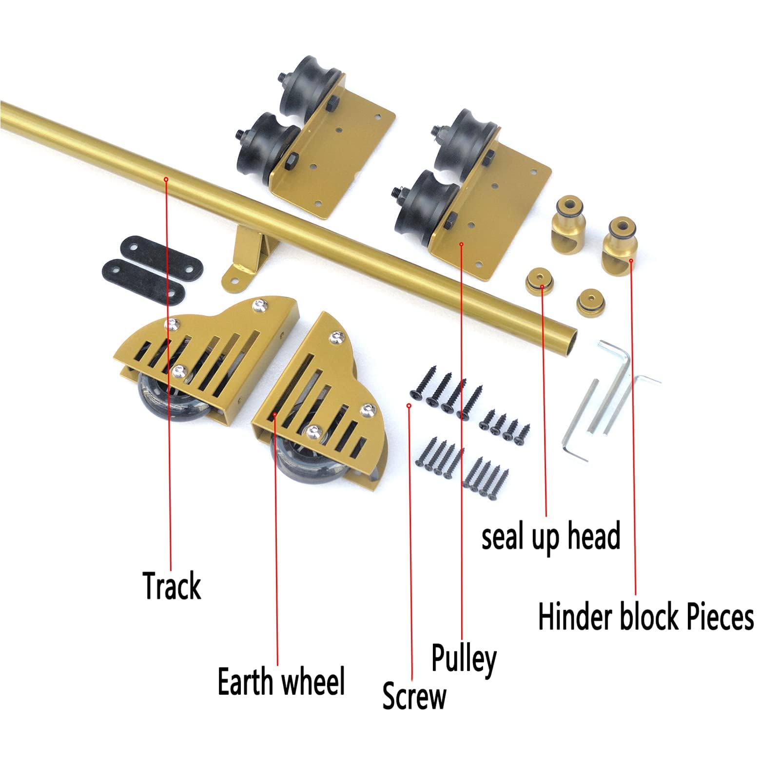 Kit De Herrajes Para Escalera Corredera De Biblioteca Con Ruedas De 3,3 Pies A 20 Pies (sin Escalera) Riel/riel Redondo + Accesorios De Extensión, Para El Hogar/interior/lo(Size:8ft/244cm Track Kit)