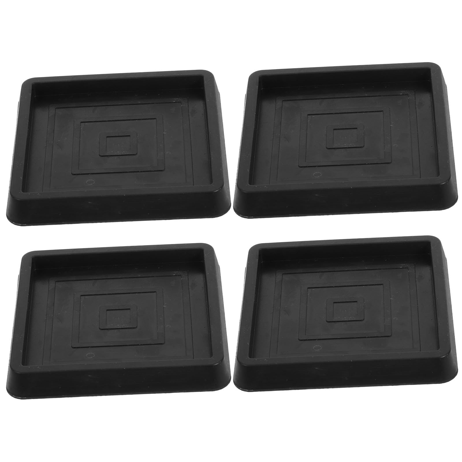 Posavasos cuadrados antideslizantes para muebles negros protectores de patas de sillas de goma