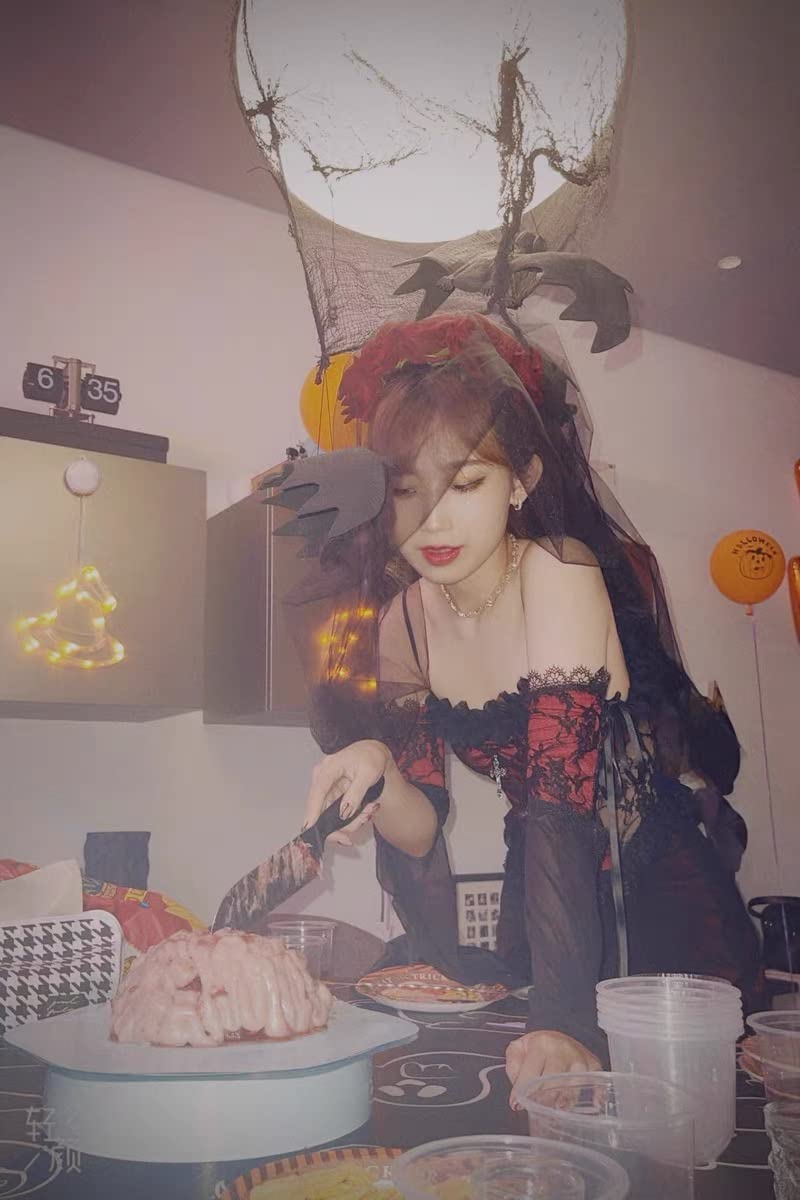 JZK Cerchietto Rose Rosse Capelli Fascia Fiori per Bambina Donna per Dia De Los Muertos Halloween Matrimonio Damigella d'Onore Sposa Corona Fiore