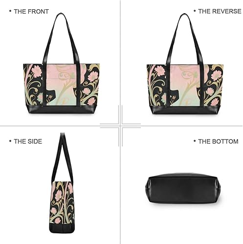 Miniatura 3 de KLL Beauty Woman Silhouette Flower Pink simple laptop bag 14 con cremallera bolsas de trabajo para mujeres para mujeres trabajo con tablet maletin