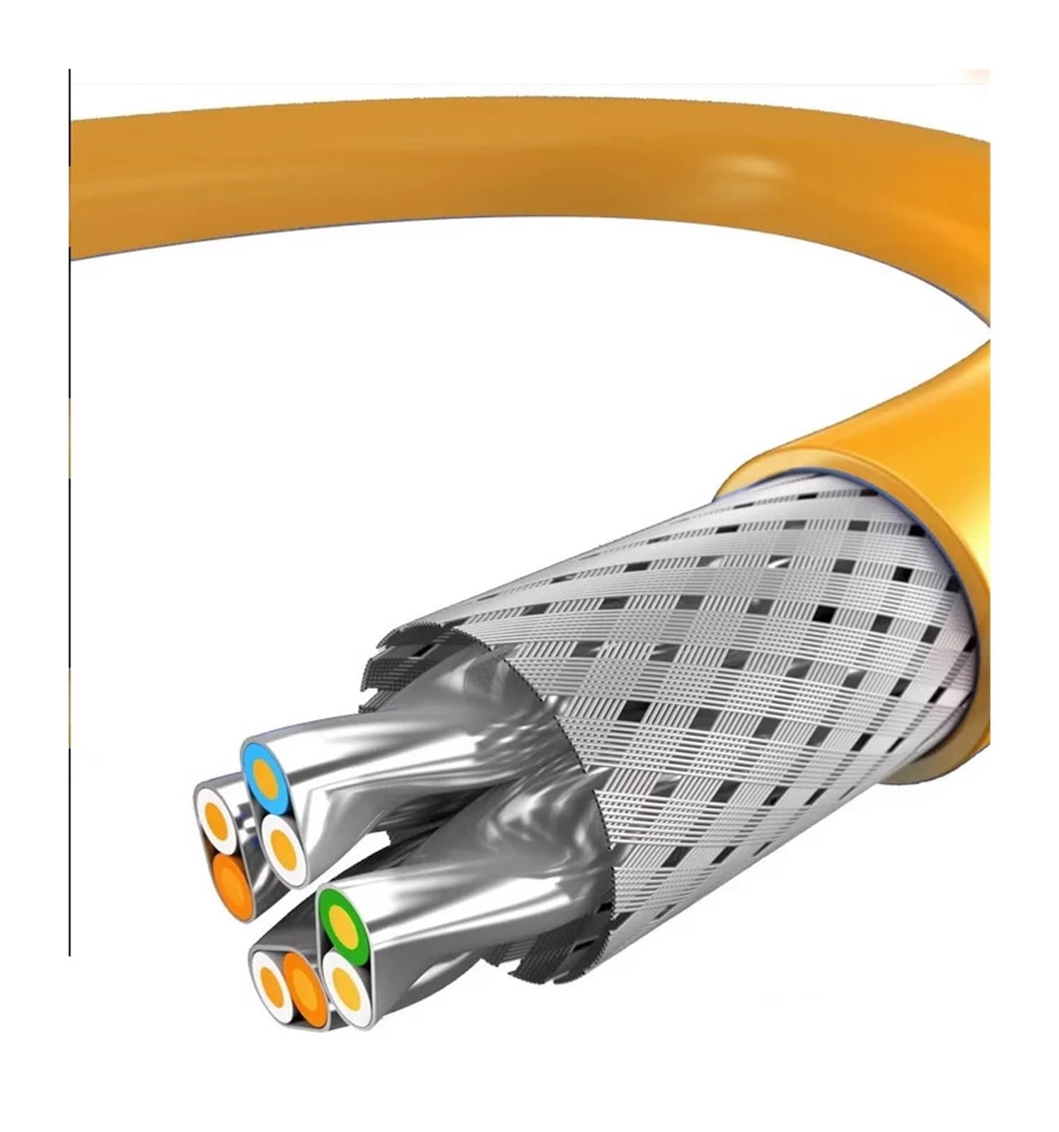 4 Paires de Fils de cuivre Ethernet Cat7 SFTP de 0,58 mm 0,57 mm, câble réseau LAN de 305 m, 305 m, adaptés for Utiliser ce câble comme câble d'installation dans Votre Maison.
