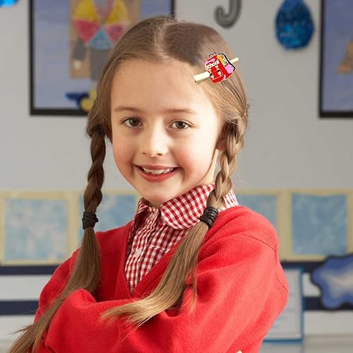 Miniatura 6 de Pinzas para el pelo de regreso a clases, lindas horquillas para el cabello de autobús escolar, regalos de regreso a clases, accesorios divertidos