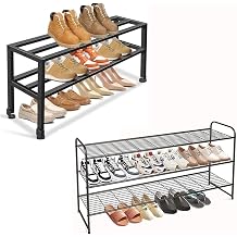 KEETDY Long 3 Tier Shoe Rack and 2-Tier Shoe Rack for Closet
