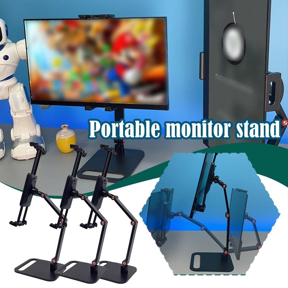 Tragbarer VESA Monitor-Ständer – Für 18,5 Zoll (47,7 Cm) Bildschirme, 360° Drehbar, Verstellbar, Mit Klemme