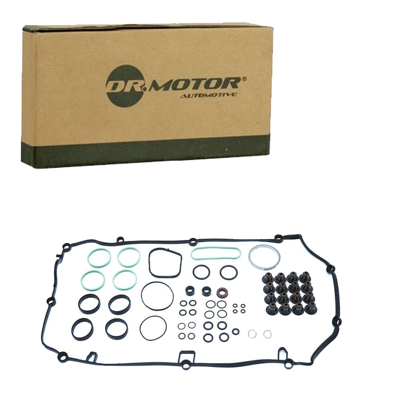 DR.MOTOR AUTOMOTIVE DRM222105 Kit guarnizioni Copritestata con guarnizione cappa testa del cilindro con guarnizione tenuta stelo valvola senza guarnizione testata con guarnizione(i) collettore | Compatibile con: BMW 1, 1, 3, 3 Touring