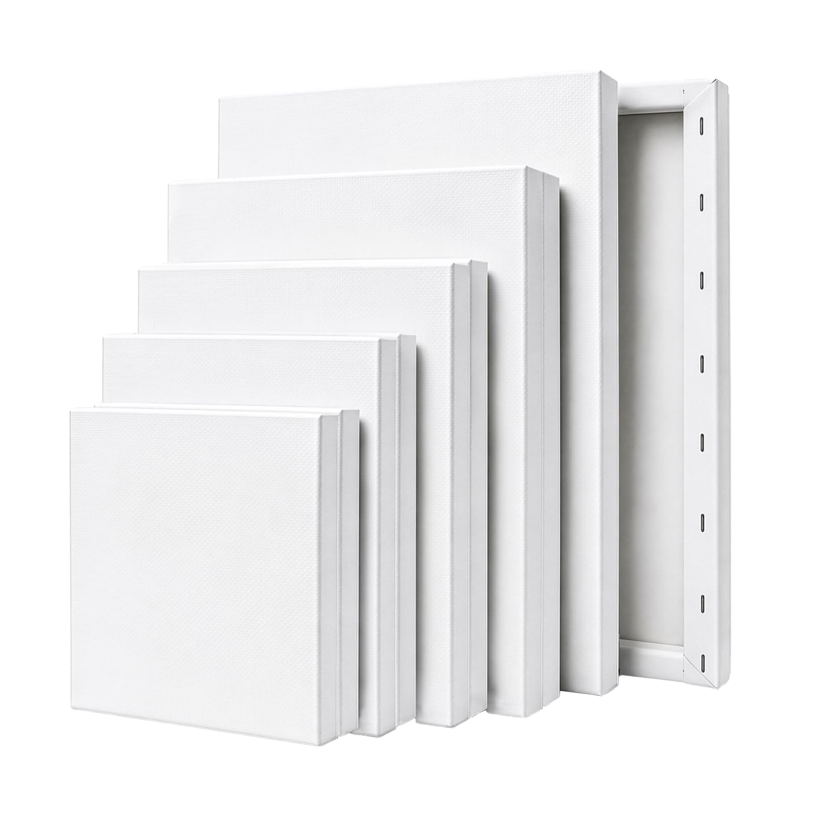 FERNVALE 10 Pack Canvas for Painting 40x40 35x35 30x30 25x25 20x20cm Blank Art Canvas Boards Stretched Painting Canvases for Acrylic & Oil Painting