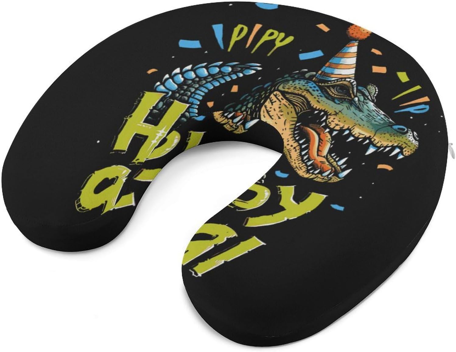 Party Animal Alligator Birthday Funny Travel Pillow U Shaped Memory Foam Neck Pillows Portable for Flight Car Home Office
