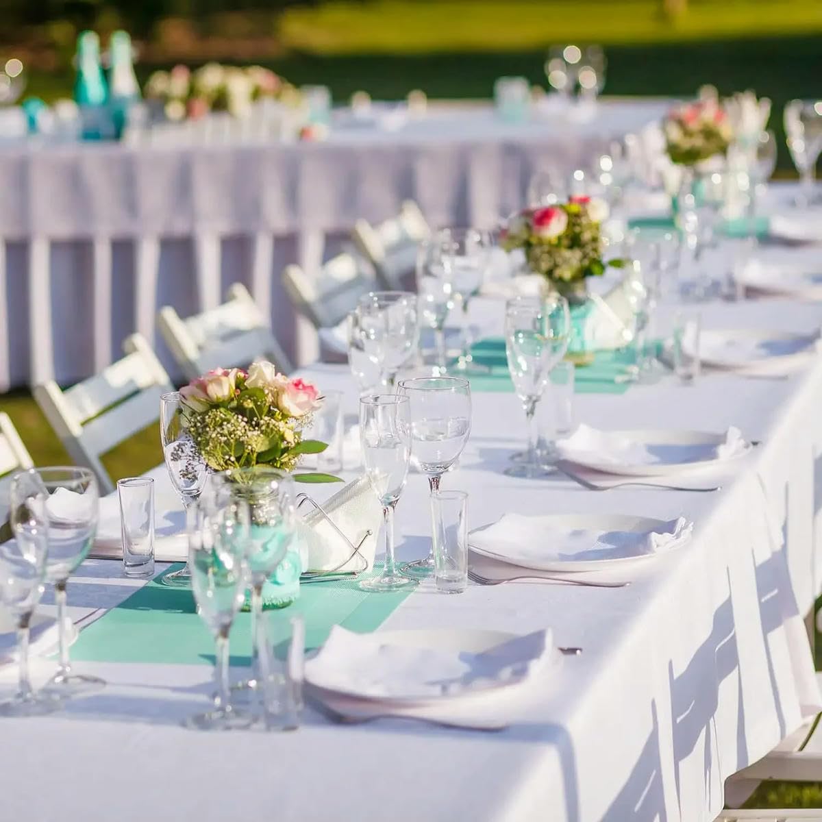 Mantel de satén Verde, Cubierta de Mesa para Fiesta de Boda, Banquete de Boda, Restaurante, Festival, Fiesta, Comedor, decoración-dorado-145x260cm