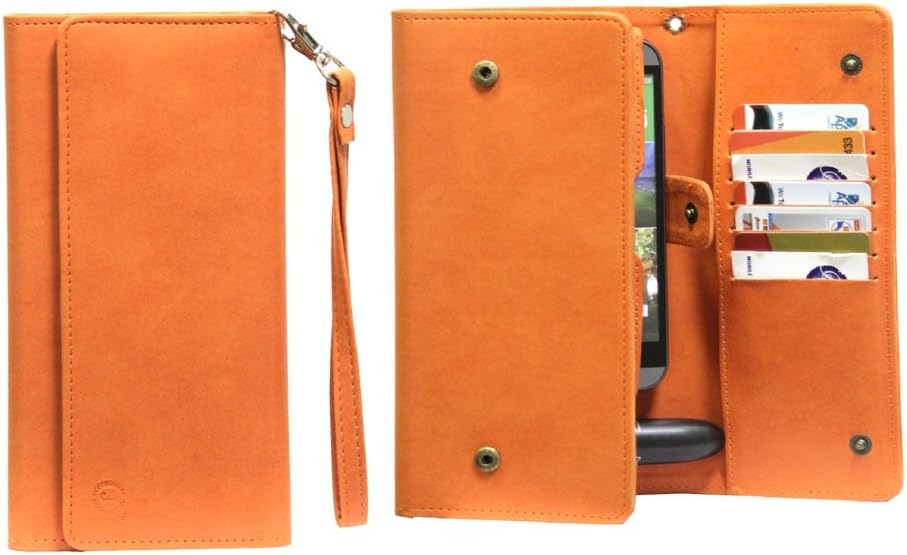Brain Freezer Cover A13 Nillofer Leather Wallet Universal Phone Pouch Cover Case for LG Optimus TrueHD LTE P936 Orange