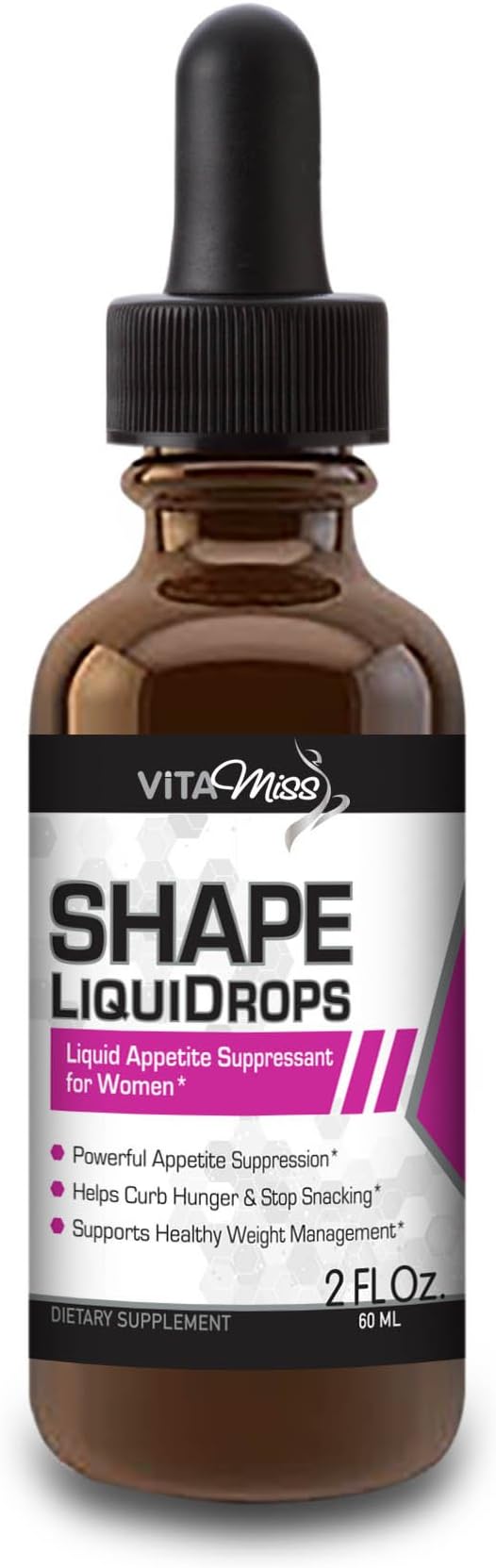 Vitamiss Shape Liquidropsโ All Natural Sublingual Diet Drops for Women - Appetite Suppression, Burning Fat, Weight Loss, and Metabolism Support!