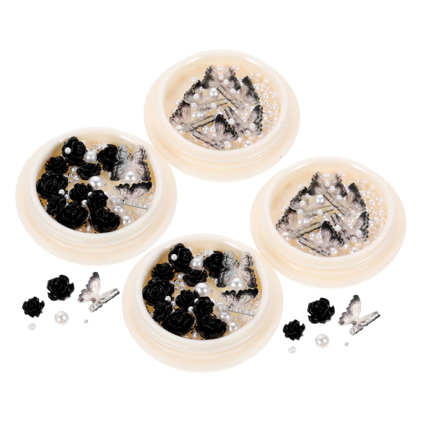 4 Set Decorazione Floreale Per Unghie Decorazioni Unghie Decorazioni Per Unghie - Accessori Per Nail Art Adesivo Perle Per Unghie Forniture Per Unghie Resina 4 Scatole*4