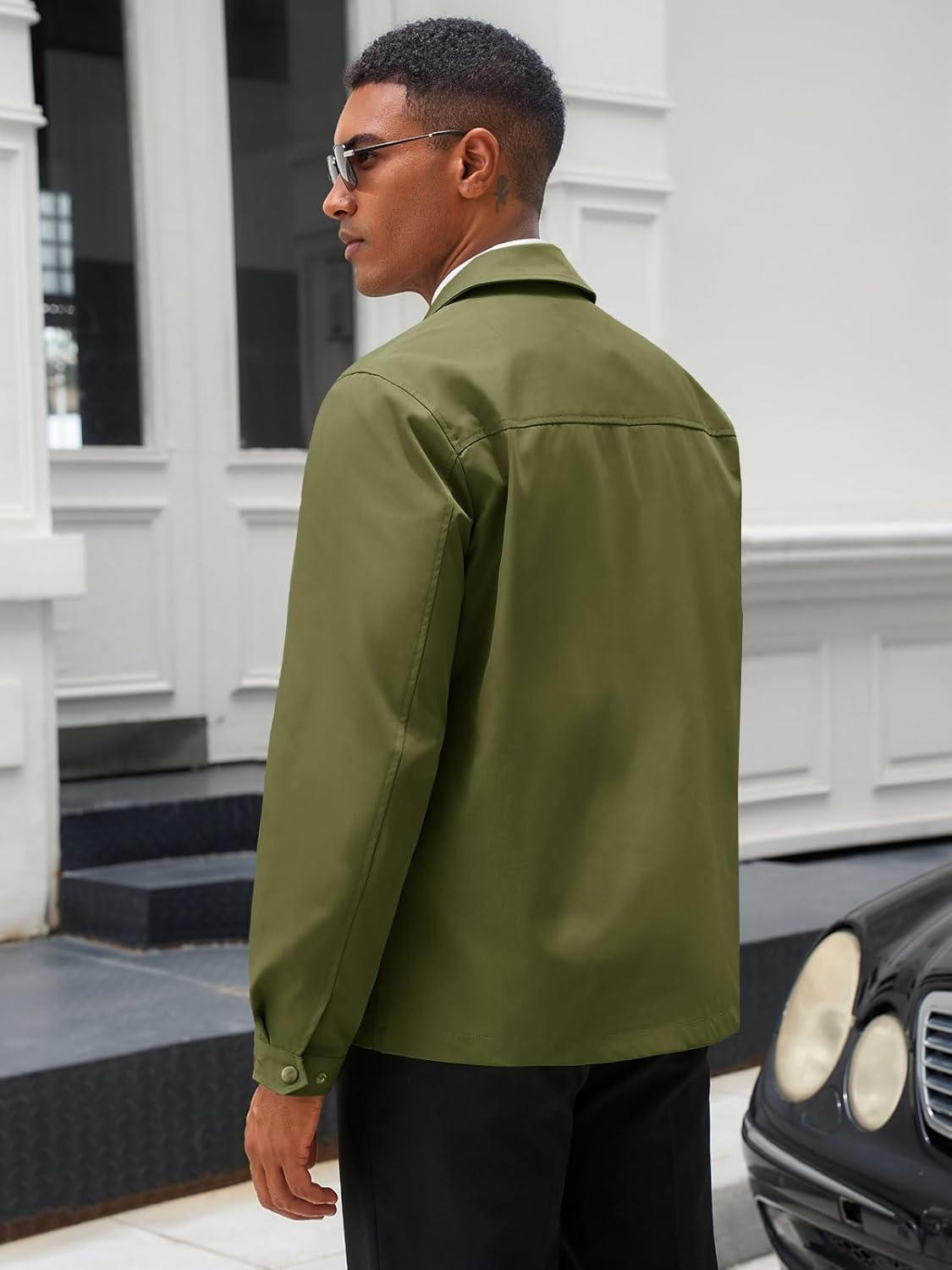 Runcati Mens Lightweight Jackets Full Zip Business Casual Windbreaker Fall Golf Coat Jacket with Pockets - Image 3