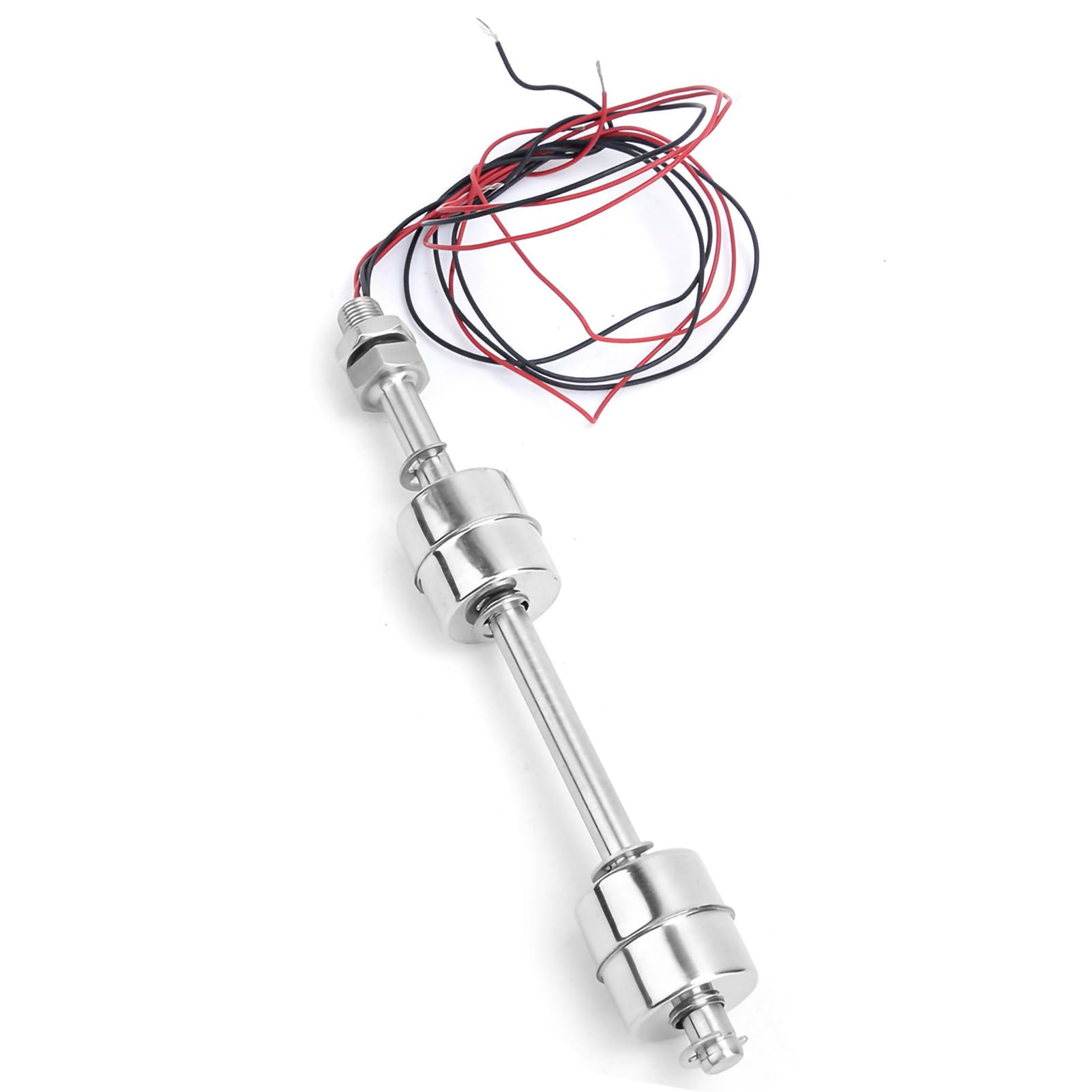 Ejoyous Interruptor de Flotador Doble Bola Sensor de Nivel de Agua Controlador de Líquido de Acero Inoxidable 304 para Tanque Piscina Lavabo Acuario Detector de Nivel de Agua (Cuerpo Flotante 150mm)