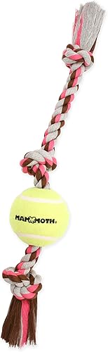 Miniatura 8 de Mammoth Flossy Chews Color 3 nudos con pelota de tenis estándar juguete de algodón y polietileno de alta calidad para perros juguete interactivo