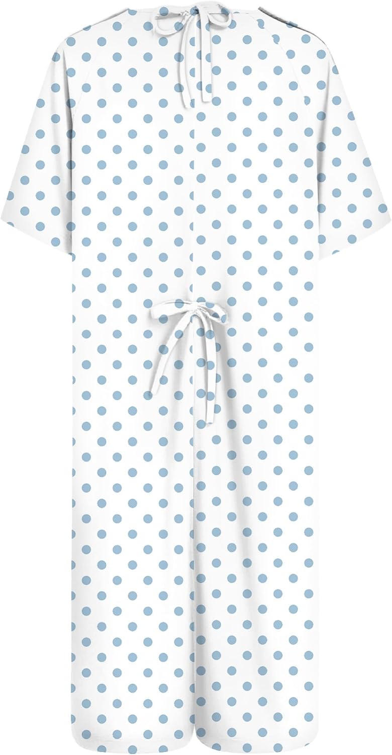 iEFiEL Open Back Hospital Gowns for Girls Post Shoulder Surgery Tear Away Back Tie Chemo Port Adaptive Clothing